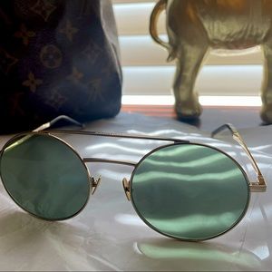 Round Gold & Green Sunglasses (open to offers)